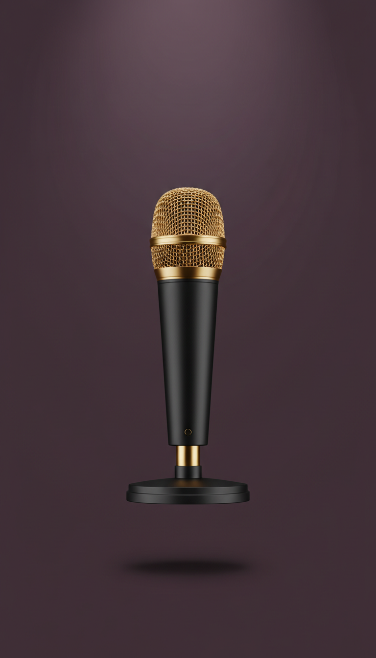 Branded Microphone With Gold Accent